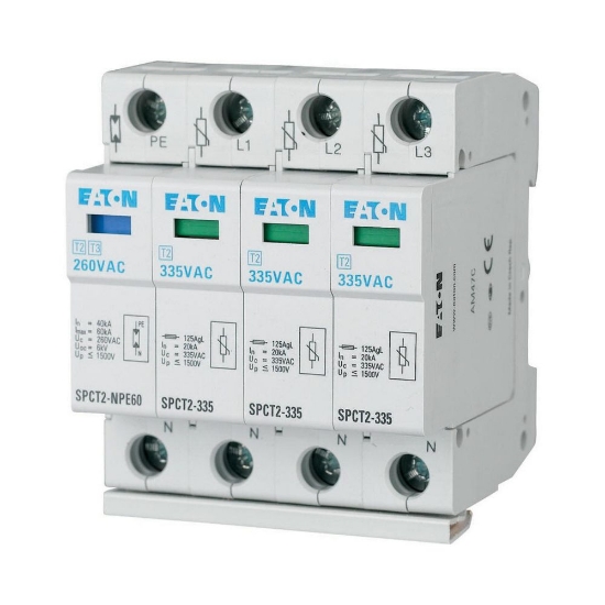 Parafudr (C) - 335VAC - 1.5kV - 3x20kA/30kA - 3+1 Kutup -SPCT2-335-3+NPE resmi