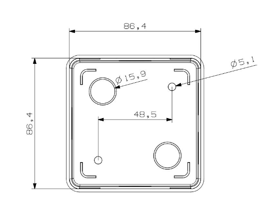 Termo Plastik Buat Düz Opak Kapak 85x85x50 mm resmi