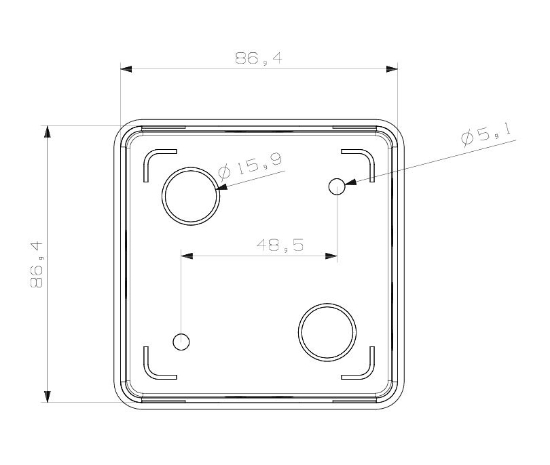  Sıva Üstü Kare Antigron Buat Opak Kapak 85x85x40 mm resmi