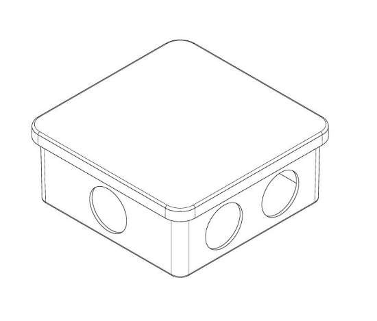  Sıva Üstü Kare Antigron Buat Opak Kapak 85x85x40 mm resmi