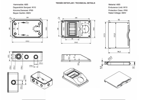 260x150x120 mm 1 li Kombinasyon Kutusu  resmi