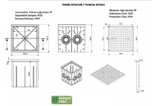 400x400x400 Menhol 6 Çıkışlı Düz Kapaklı Menhol Kutusu ve Rögar Kapakları  resmi