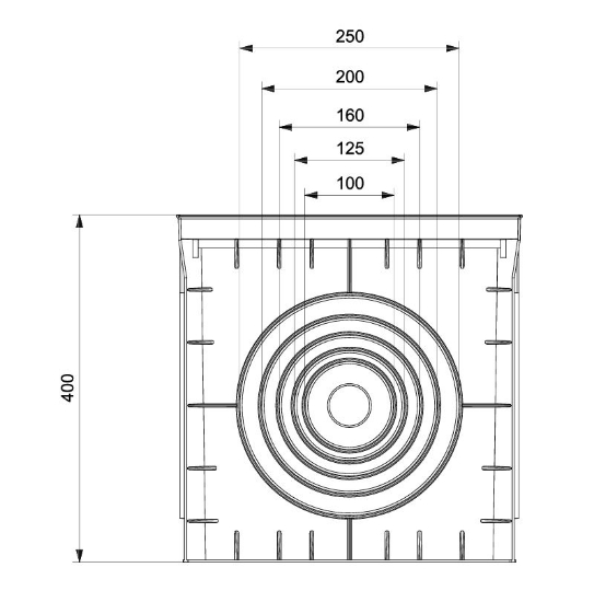 400x400x400 Menhol 6 Çıkışlı Kapaksız Menhol Kutusu ve Rögar Kapakları  resmi