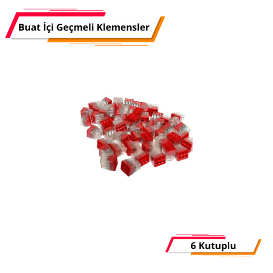 6 Kutuplu Buat İçi Geçmeli Klemens - EU-206 resmi