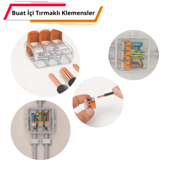 3 Kutuplu Buat İçi Kalın Tırmaklı Klemens - PCT-413 resmi