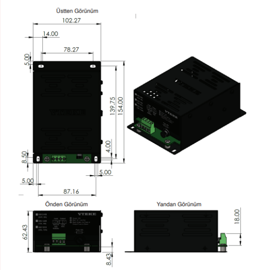 AKÜ ŞARJ ALETİ 12V 5A 70W resmi